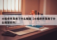 小程序开发用了什么框架（小程序开发用了什么框架软件）